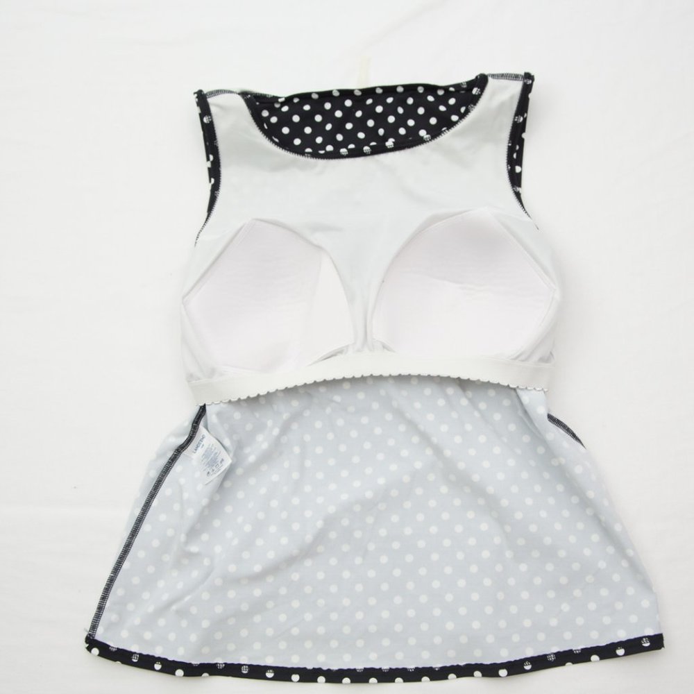 Lands' end tankini womens top built in bra‎ size 14W polka dot - Picture 4 of 9